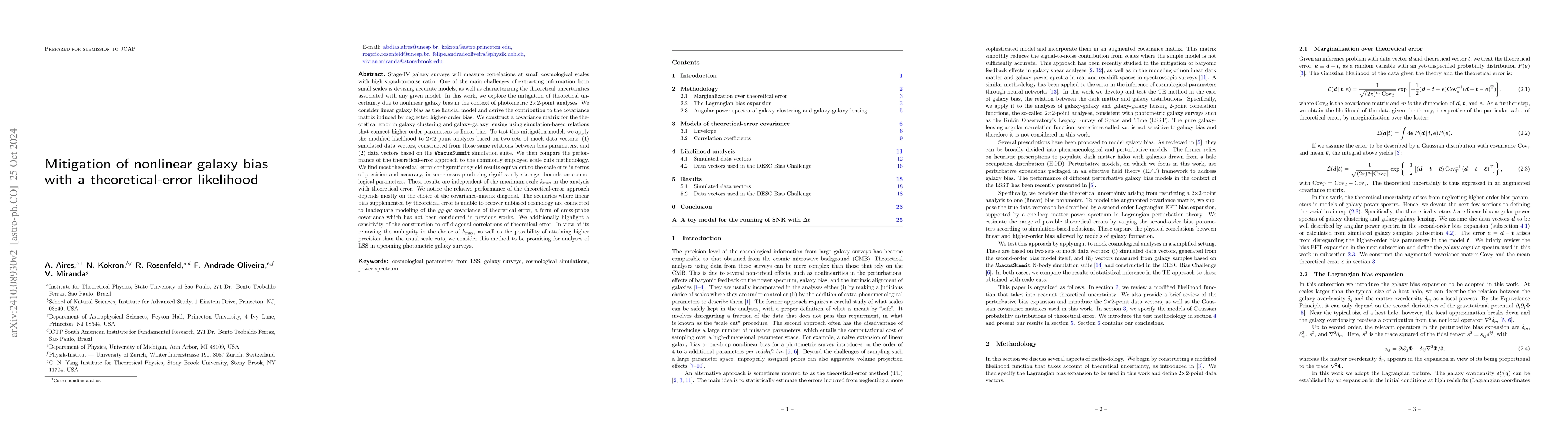 Thumbnail for Mitigation of nonlinear galaxy bias with a theoretical-error likelihood