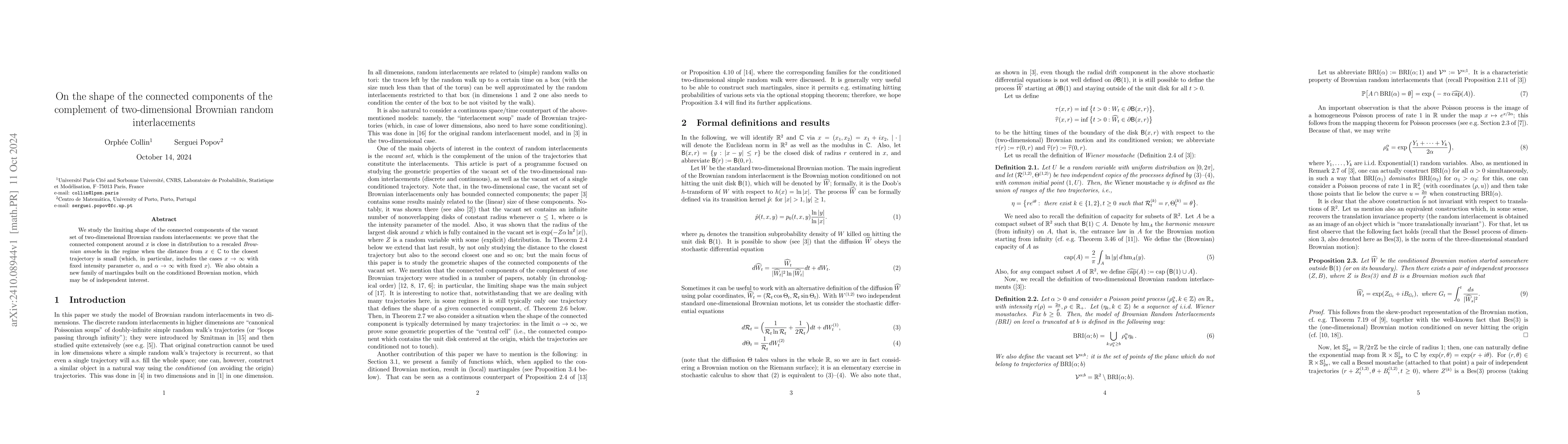 Thumbnail for On the shape of the connected components of the complement of
  two-dimensional Brownian random interlacements
