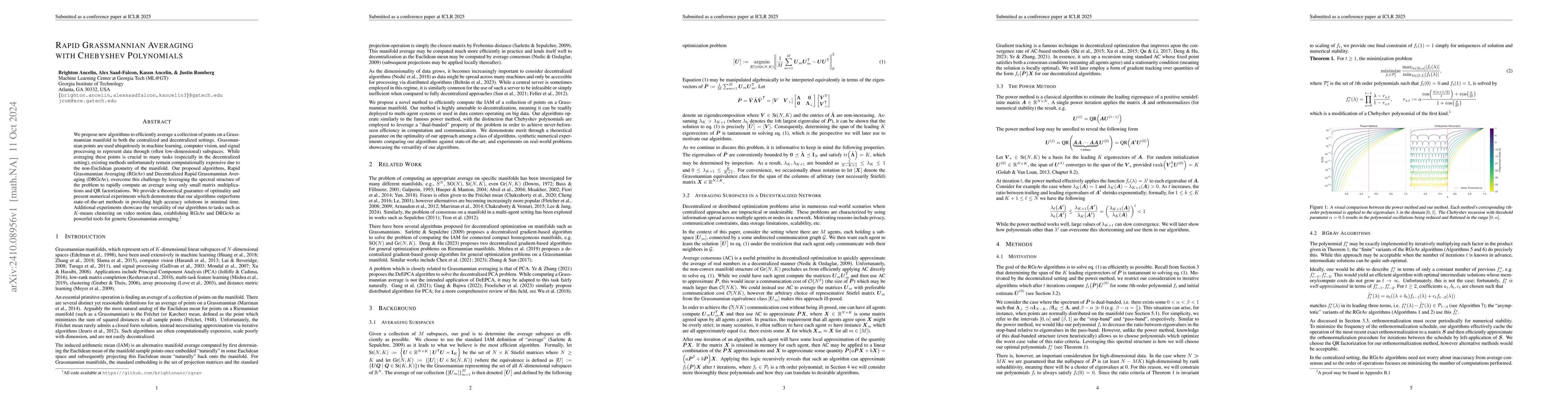 Thumbnail for Rapid Grassmannian Averaging with Chebyshev Polynomials