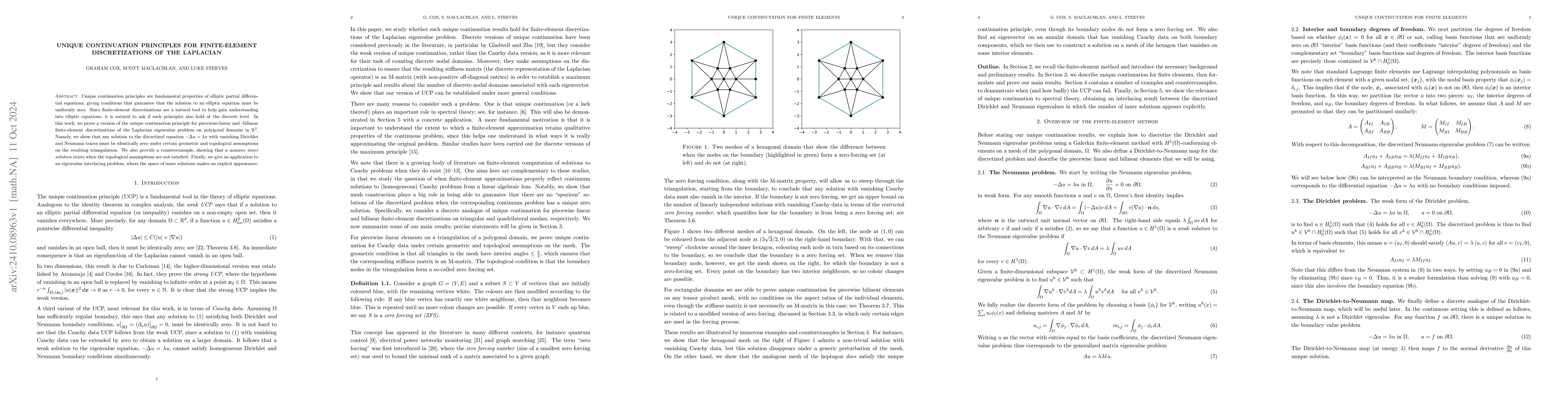 Thumbnail for Unique continuation principles for finite-element discretizations of the
  Laplacian