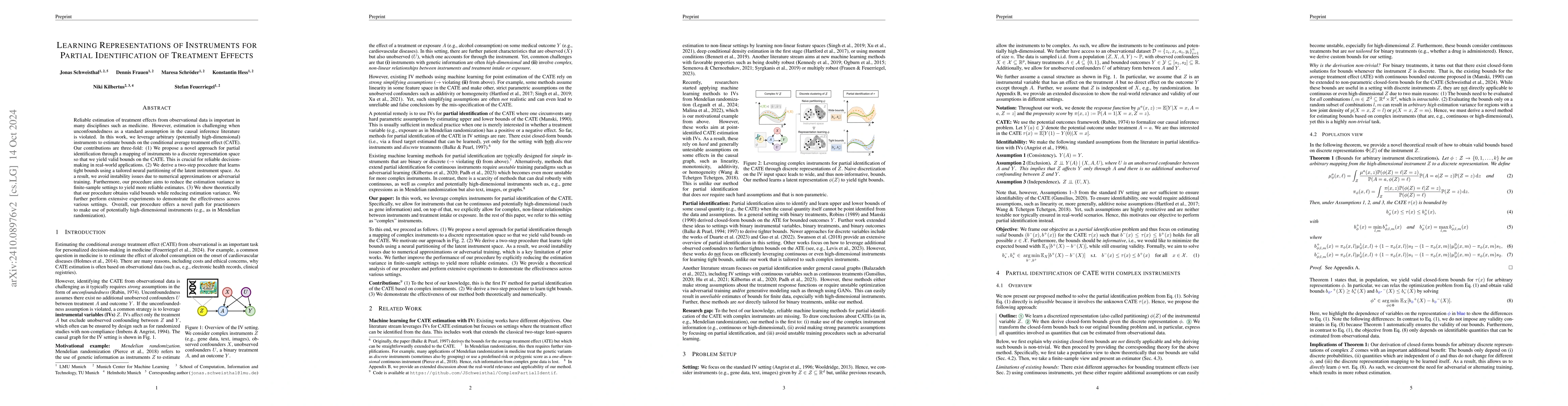 Thumbnail for Learning Representations of Instruments for Partial Identification of
  Treatment Effects