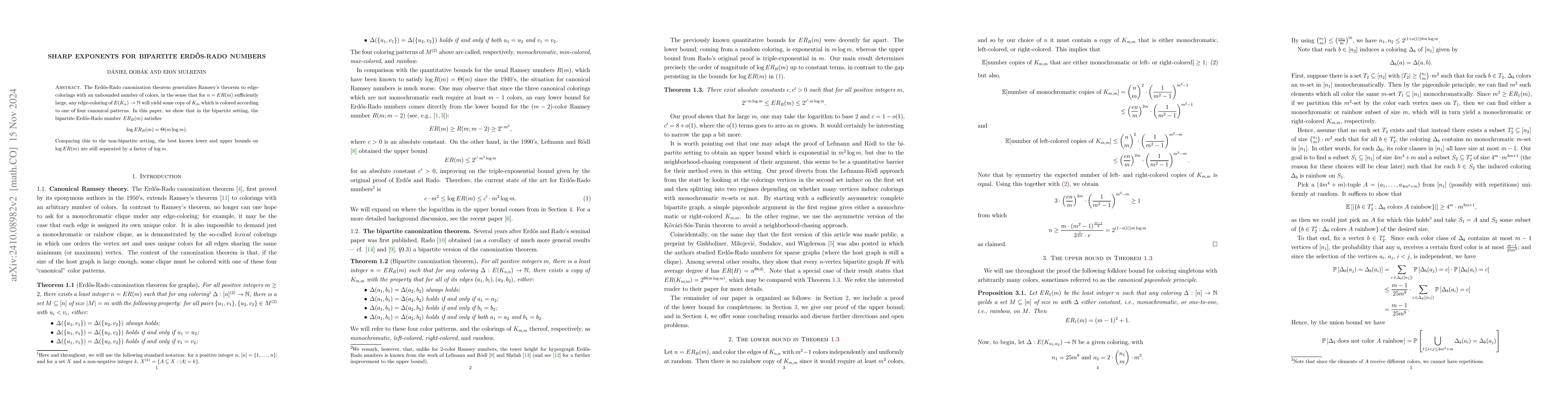 Thumbnail for Sharp exponents for bipartite Erdős-Rado numbers