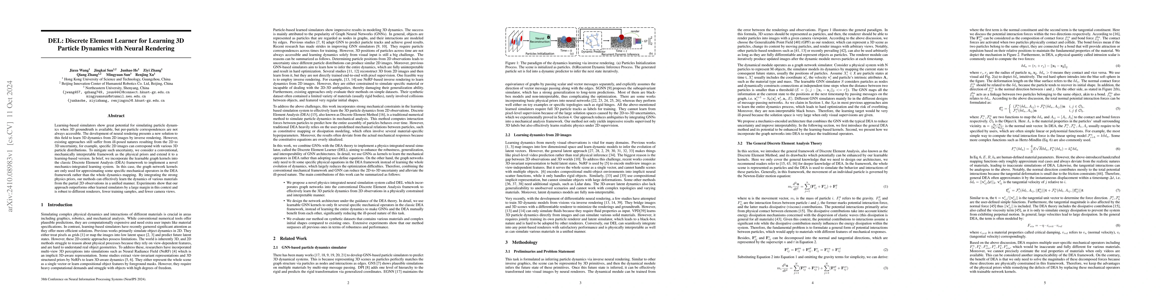 Thumbnail for DEL: Discrete Element Learner for Learning 3D Particle Dynamics with
  Neural Rendering