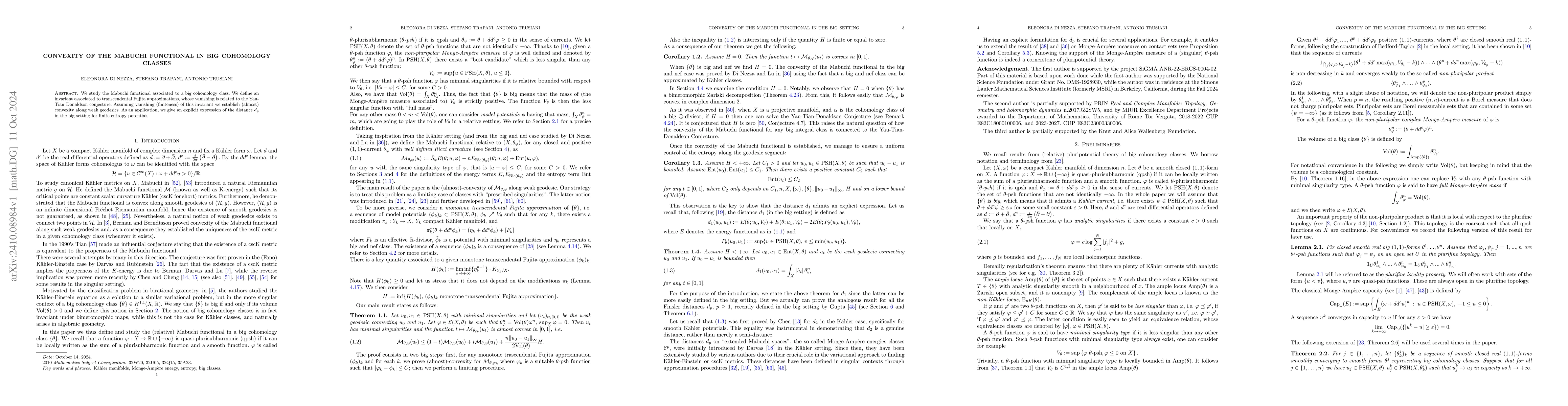 Thumbnail for Convexity of the Mabuchi functional in big cohomology classes