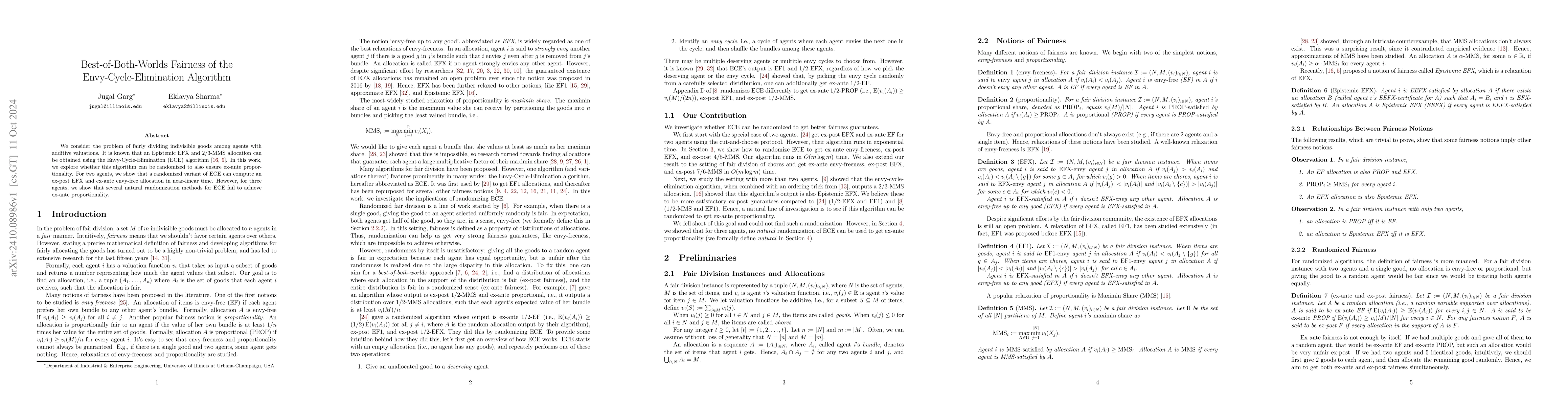 Thumbnail for Best-of-Both-Worlds Fairness of the Envy-Cycle-Elimination Algorithm