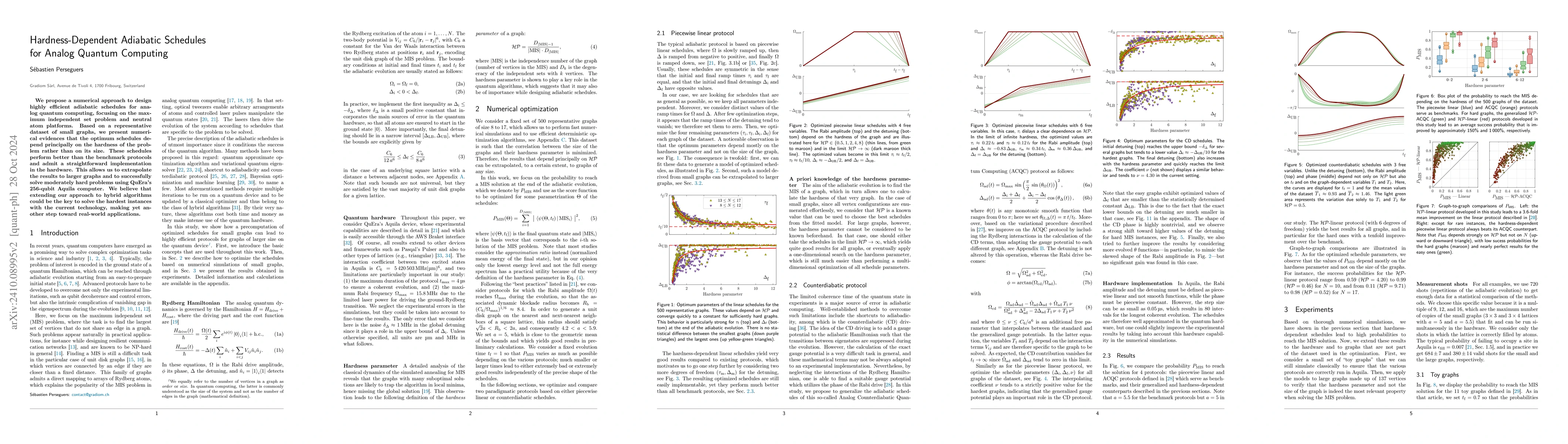 Thumbnail for Hardness-Dependent Adiabatic Schedules for Analog Quantum Computing
