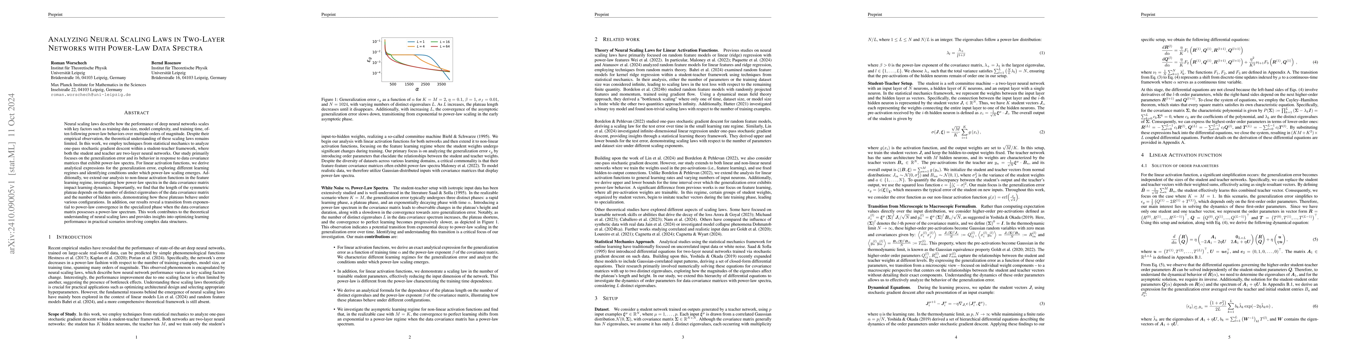 Thumbnail for Analyzing Neural Scaling Laws in Two-Layer Networks with Power-Law Data
  Spectra