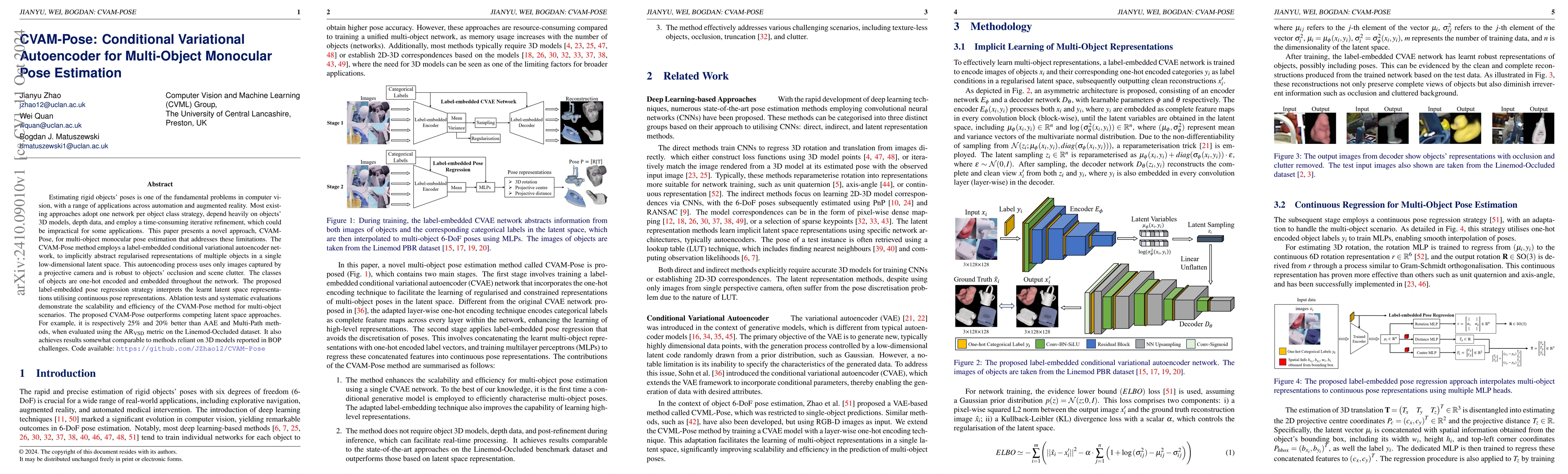 Thumbnail for CVAM-Pose: Conditional Variational Autoencoder for Multi-Object
  Monocular Pose Estimation