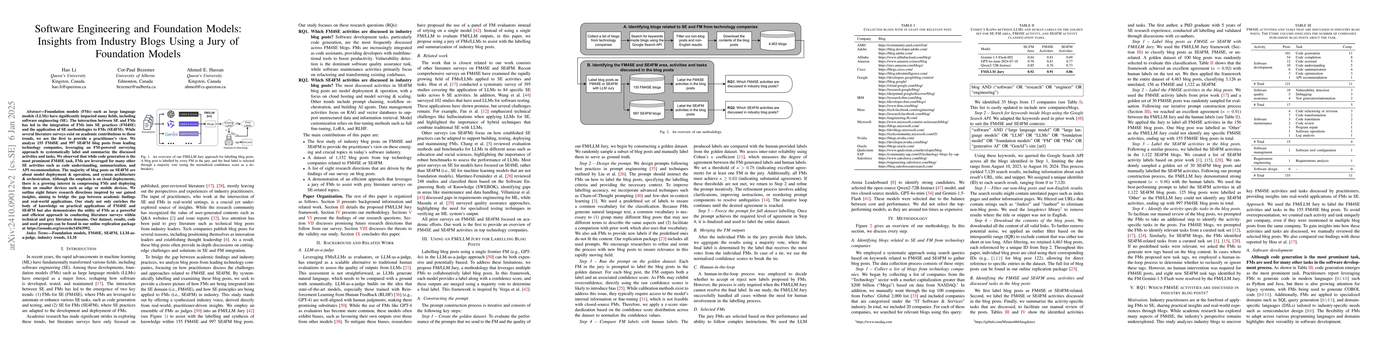 Thumbnail for Software Engineering and Foundation Models: Insights from Industry Blogs
  Using a Jury of Foundation Models