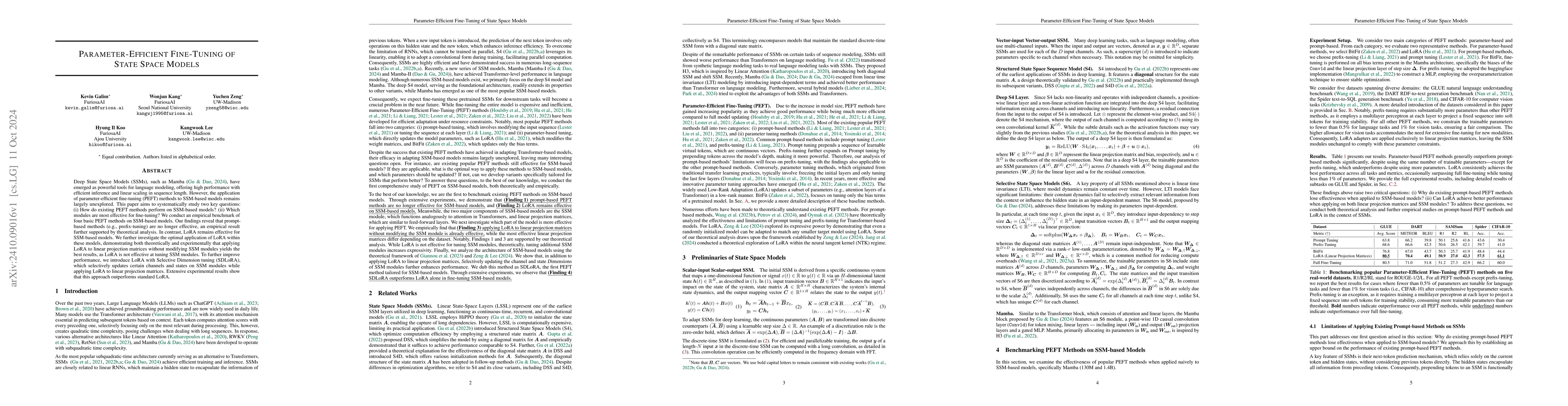 Thumbnail for Parameter-Efficient Fine-Tuning of State Space Models