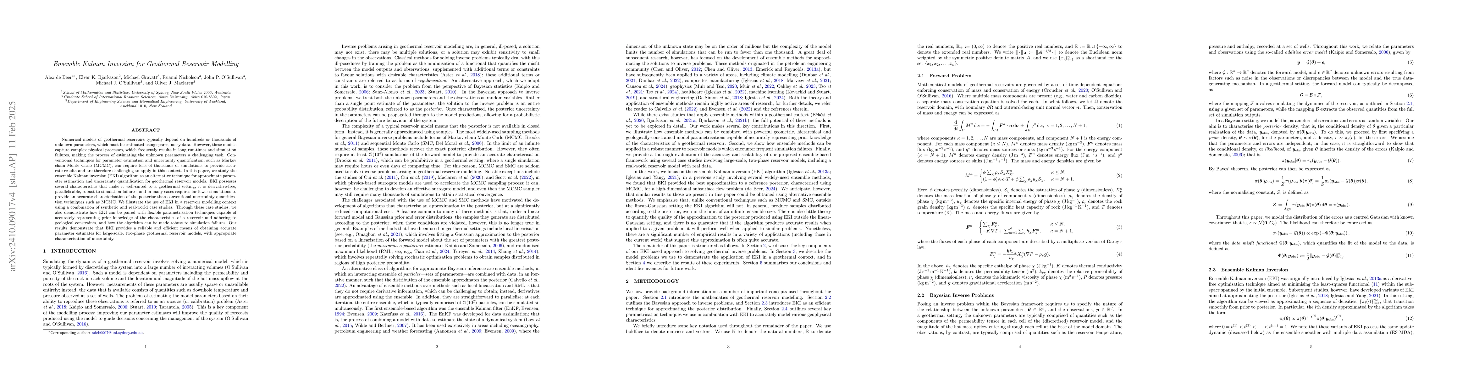 Thumbnail for Ensemble Kalman Inversion for Geothermal Reservoir Modelling