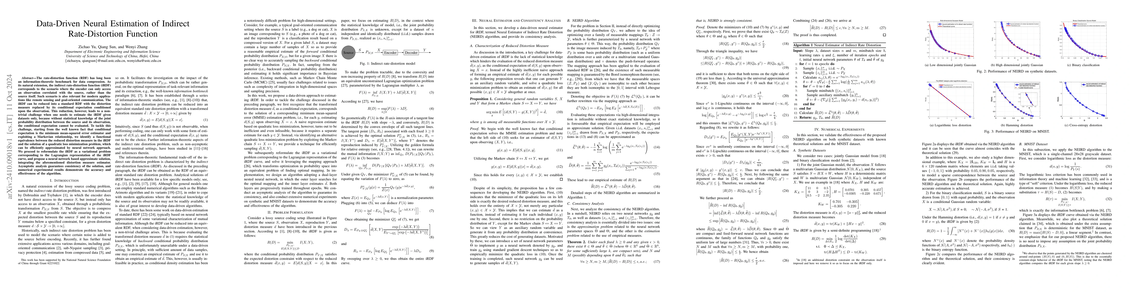 Thumbnail for Data-Driven Neural Estimation of Indirect Rate-Distortion Function