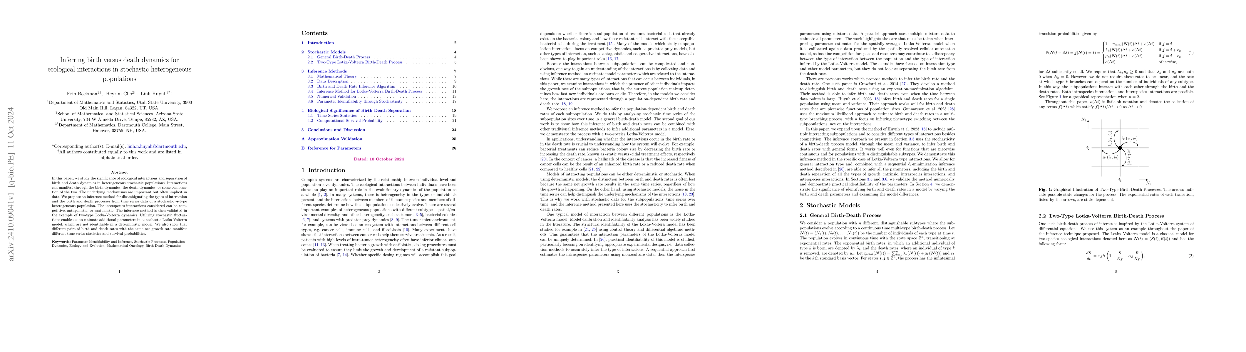 Thumbnail for Inferring birth versus death dynamics for ecological interactions in
  stochastic heterogeneous populations