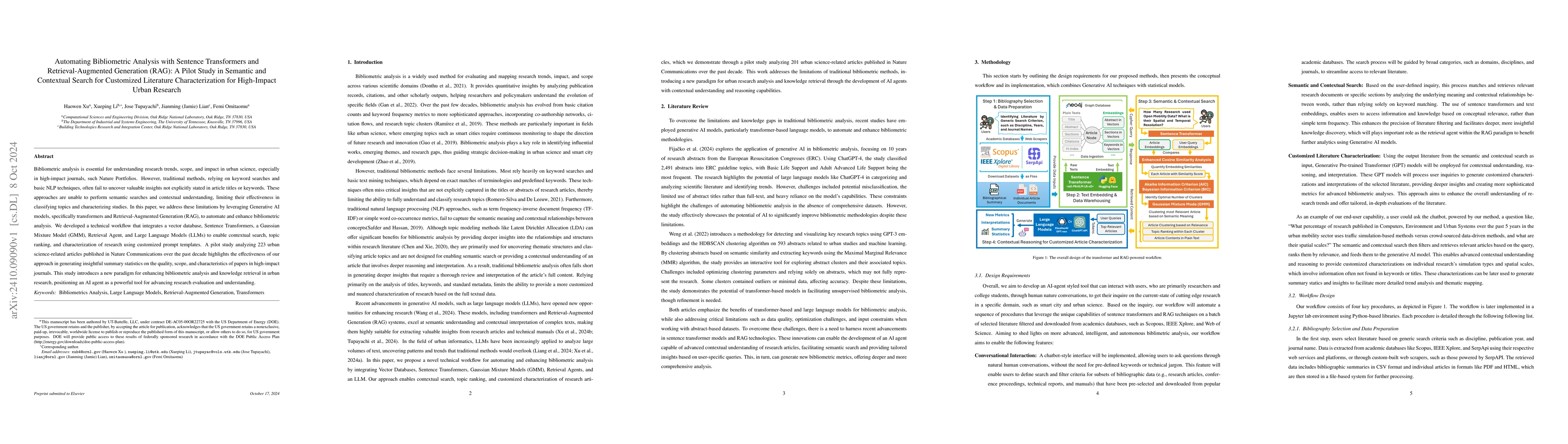 Thumbnail for Automating Bibliometric Analysis with Sentence Transformers and
  Retrieval-Augmented Generation (RAG): A Pilot Study in Semantic and
  Contextual Search for Customized Literature Characterization for High-Impact
  Urban Research