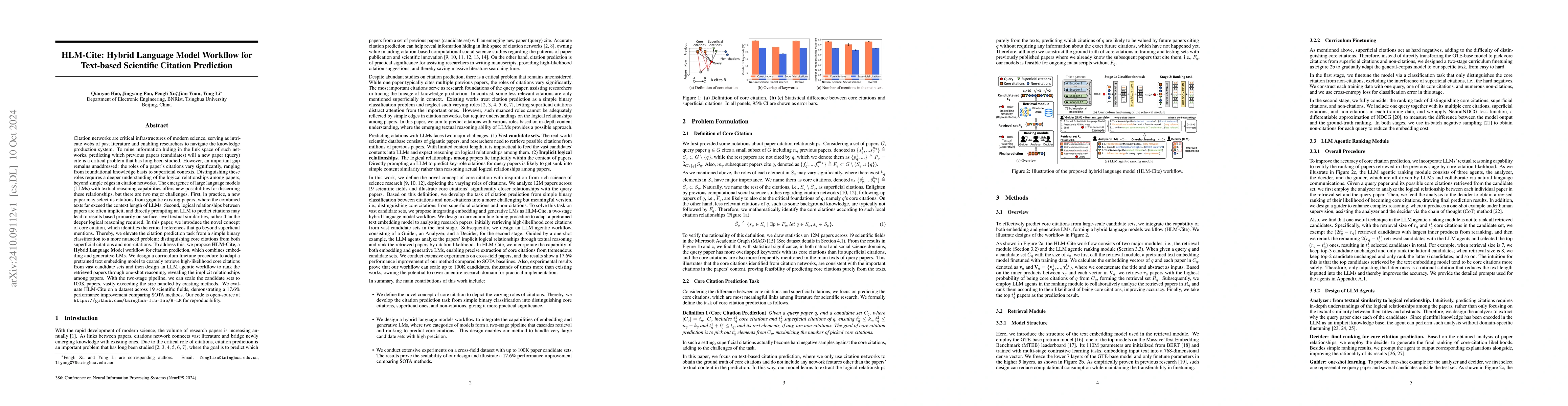 Thumbnail for HLM-Cite: Hybrid Language Model Workflow for Text-based Scientific
  Citation Prediction