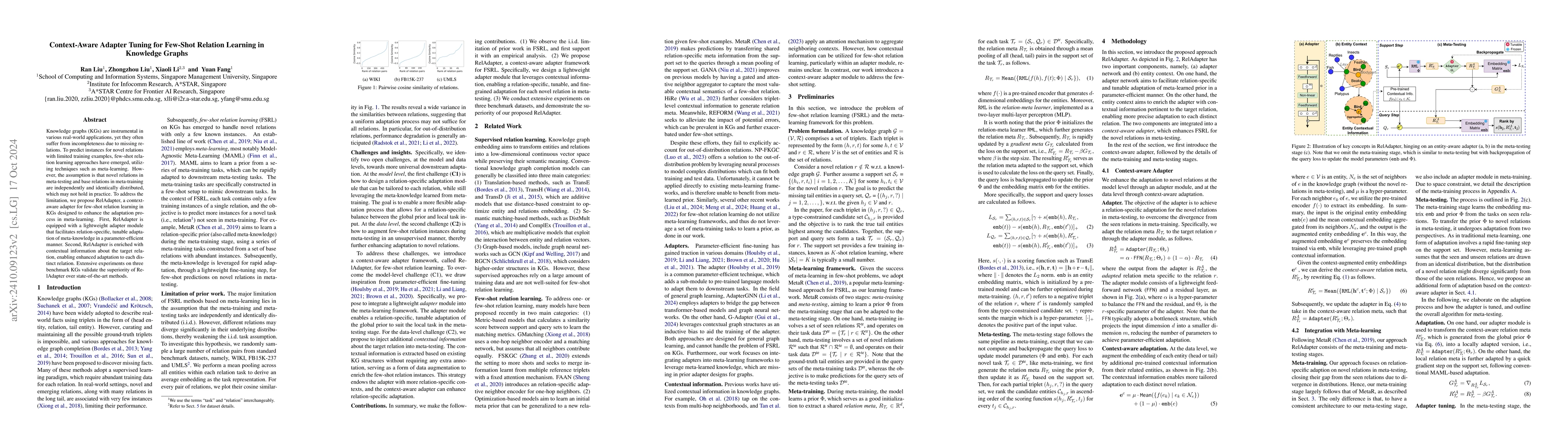 Thumbnail for Context-Aware Adapter Tuning for Few-Shot Relation Learning in Knowledge
  Graphs
