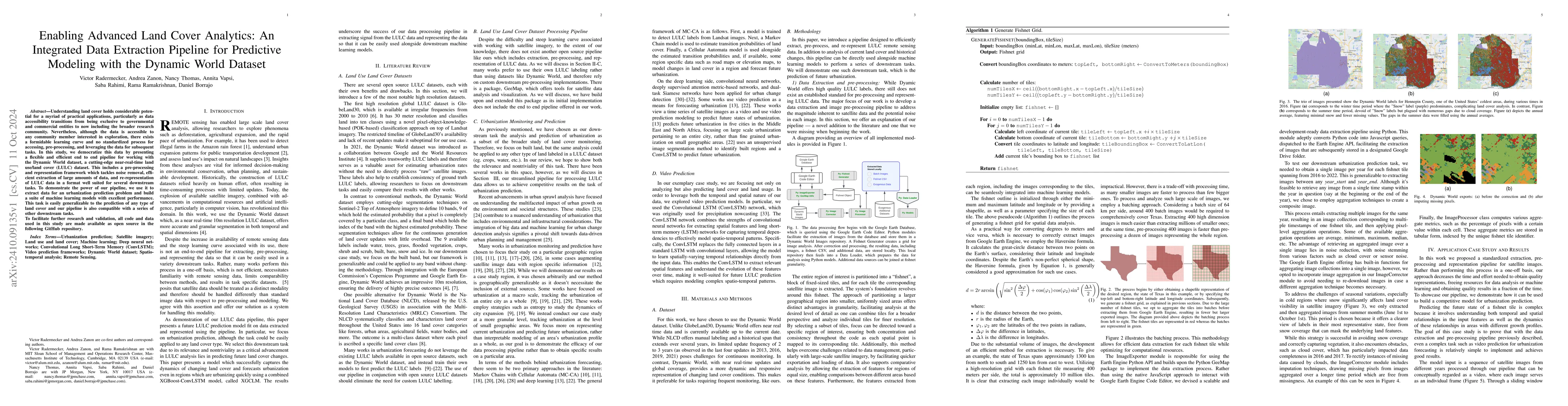 Thumbnail for Enabling Advanced Land Cover Analytics: An Integrated Data Extraction
  Pipeline for Predictive Modeling with the Dynamic World Dataset