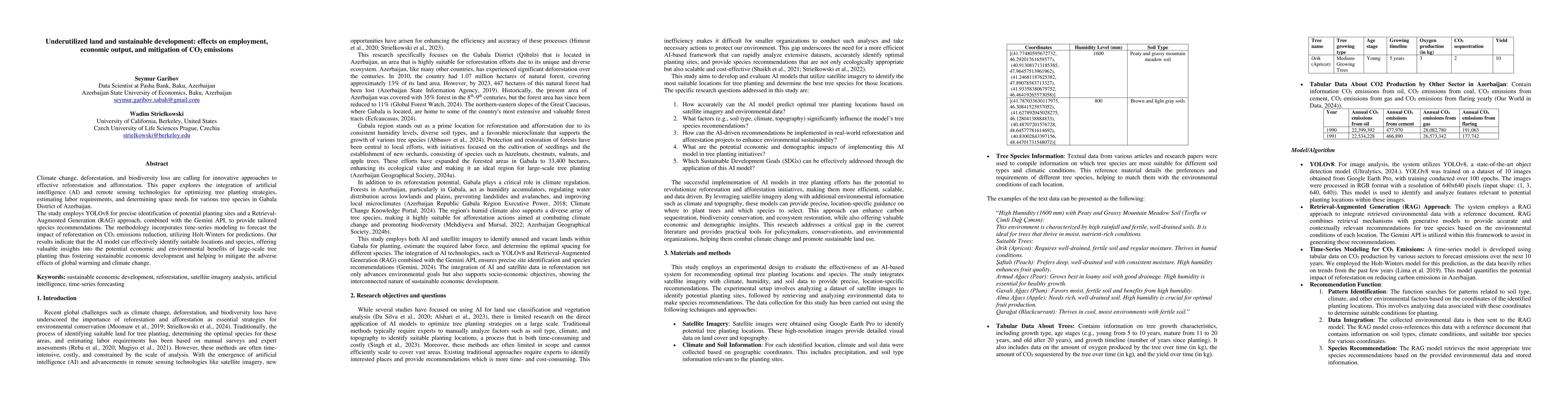 Thumbnail for Underutilized land and sustainable development: effects on employment,
  economic output, and mitigation of CO2 emissions