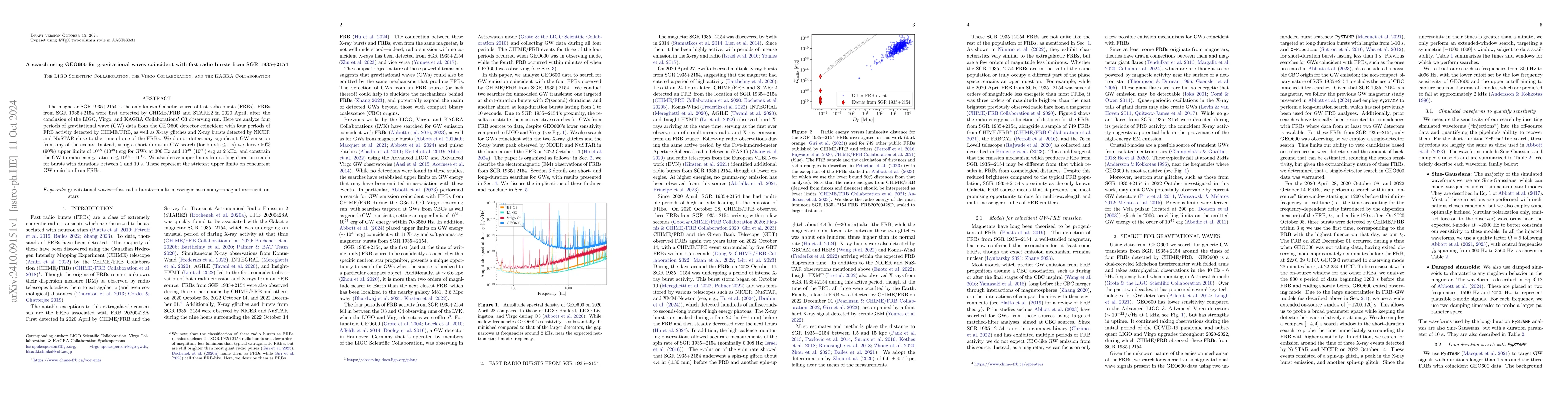 Thumbnail for A search using GEO600 for gravitational waves coincident with fast radio
  bursts from SGR 1935+2154