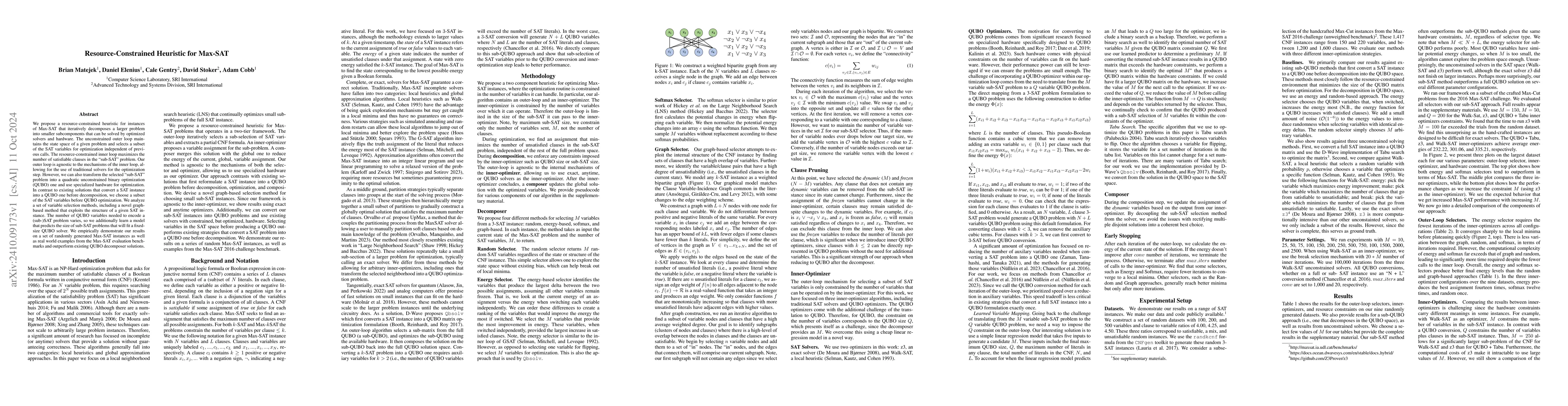Thumbnail for Resource-Constrained Heuristic for Max-SAT