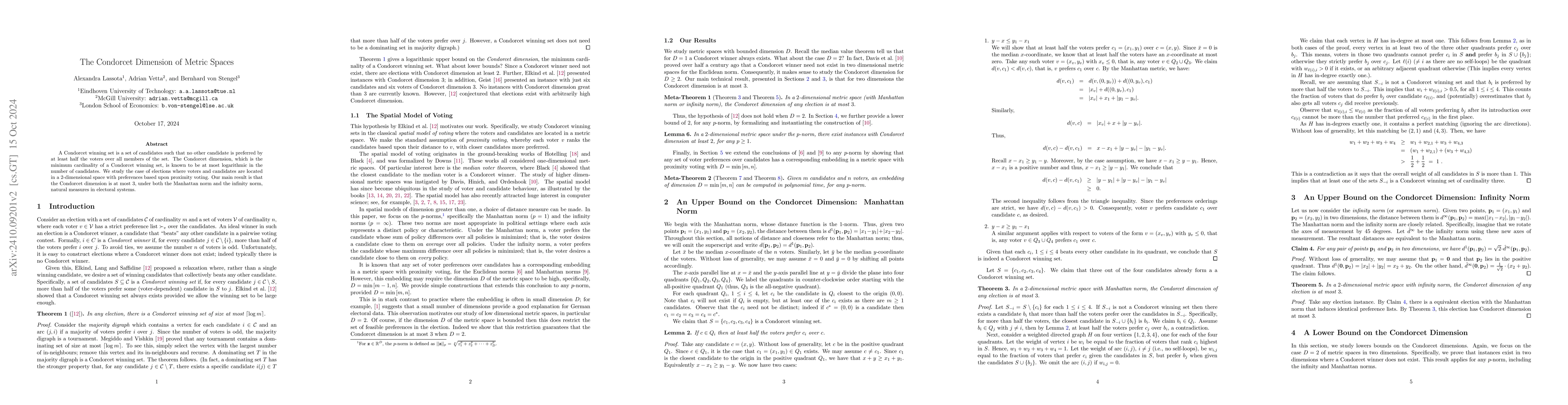 Thumbnail for The Condorcet Dimension of Metric Spaces