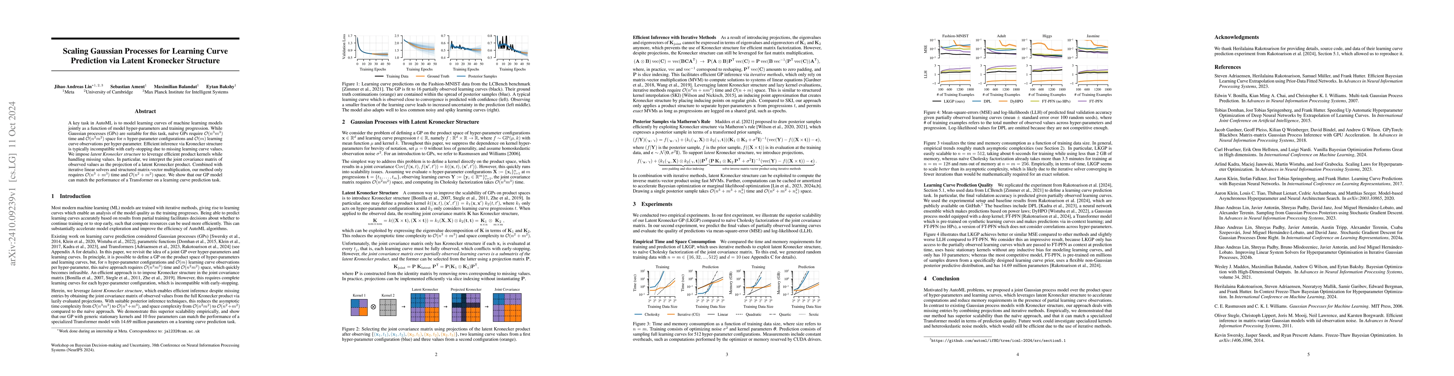 Thumbnail for Scaling Gaussian Processes for Learning Curve Prediction via Latent
  Kronecker Structure