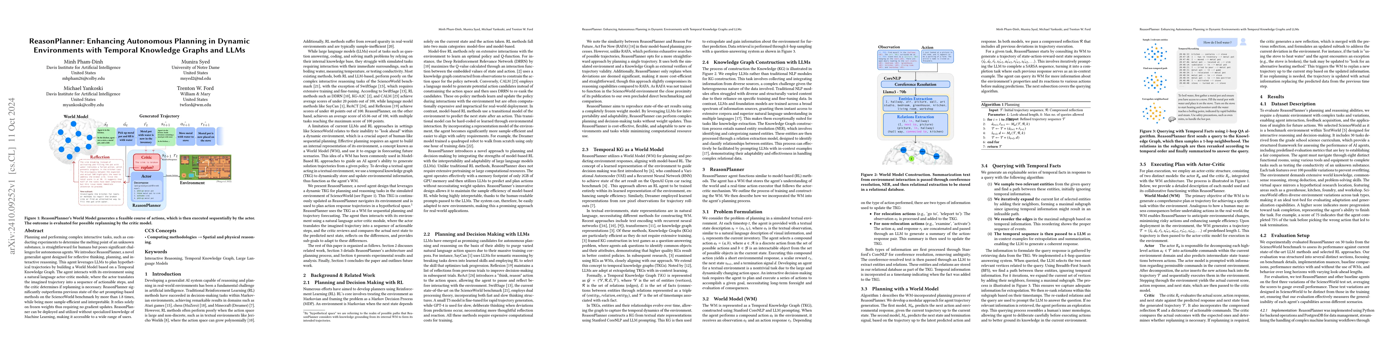 Thumbnail for ReasonPlanner: Enhancing Autonomous Planning in Dynamic Environments
  with Temporal Knowledge Graphs and LLMs
