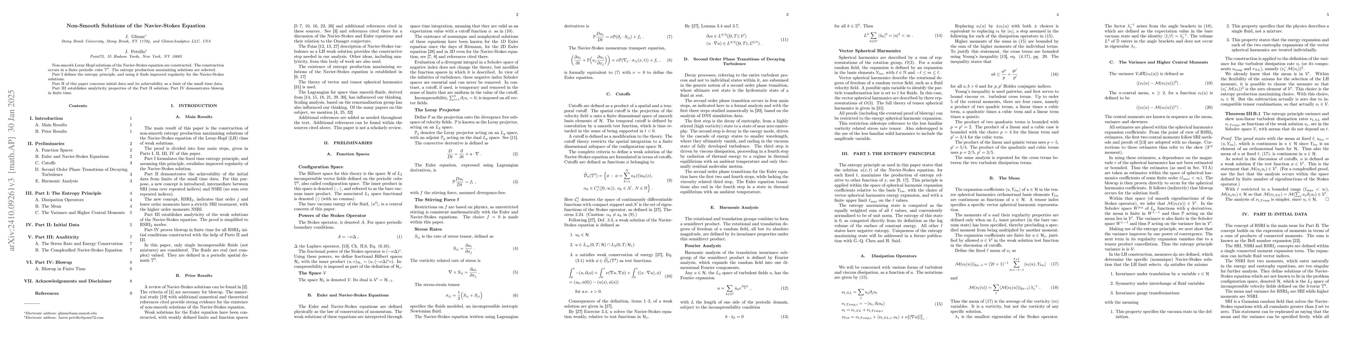 Thumbnail for Non-Smooth Solutions of the Navier-Stokes Equation
