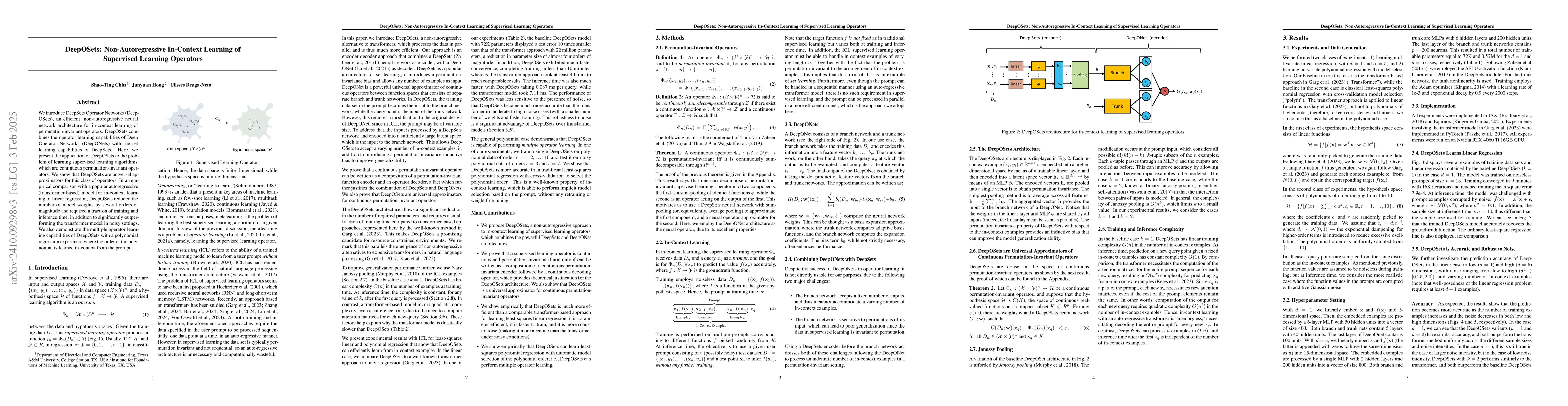 Thumbnail for DeepOSets: Non-Autoregressive In-Context Learning of Supervised Learning
  Operators