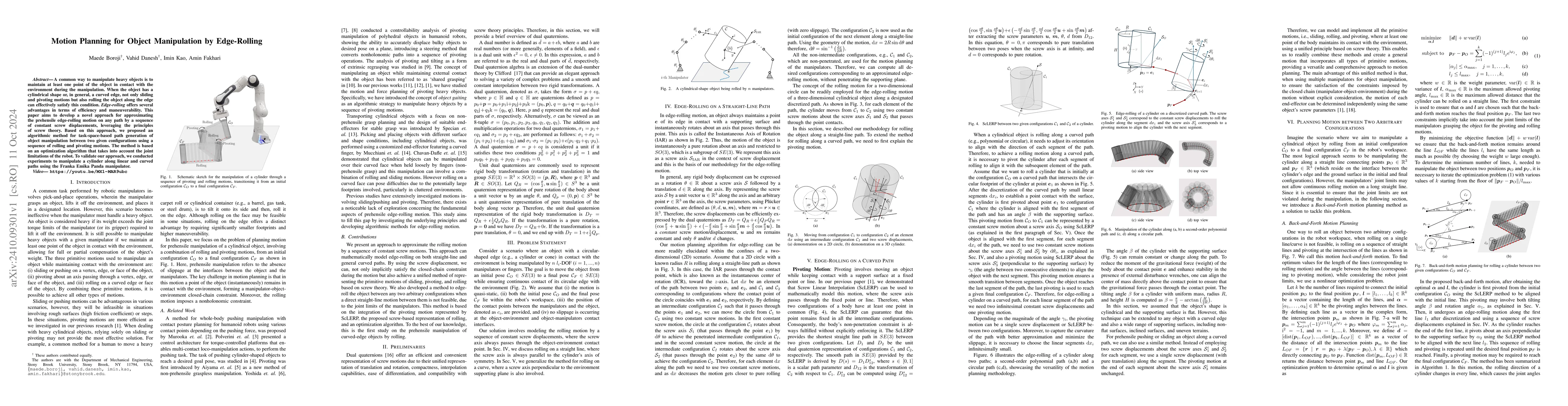 Thumbnail for Motion Planning for Object Manipulation by Edge-Rolling