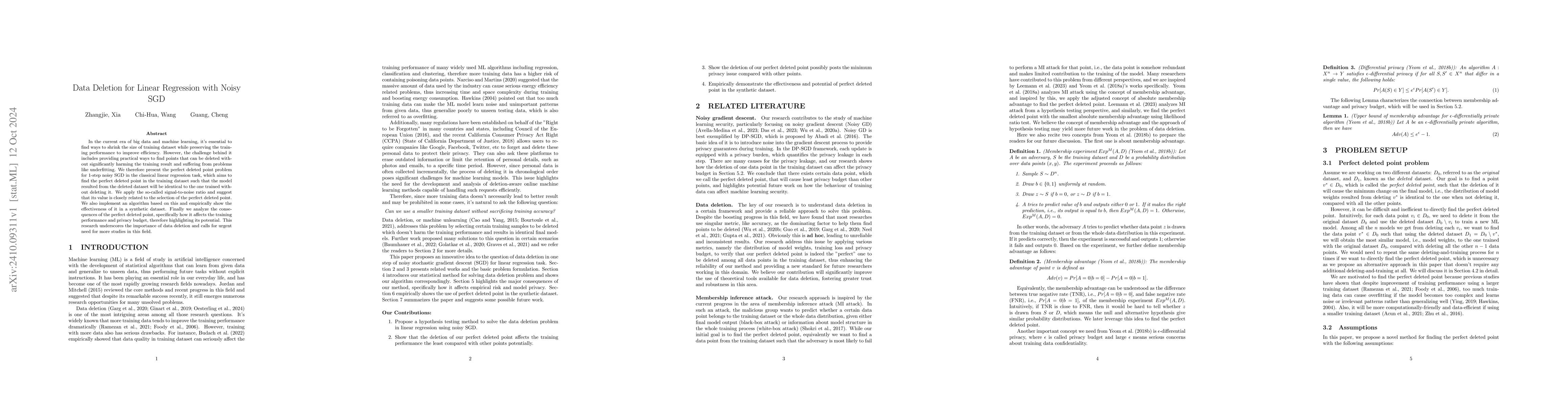 Thumbnail for Data Deletion for Linear Regression with Noisy SGD