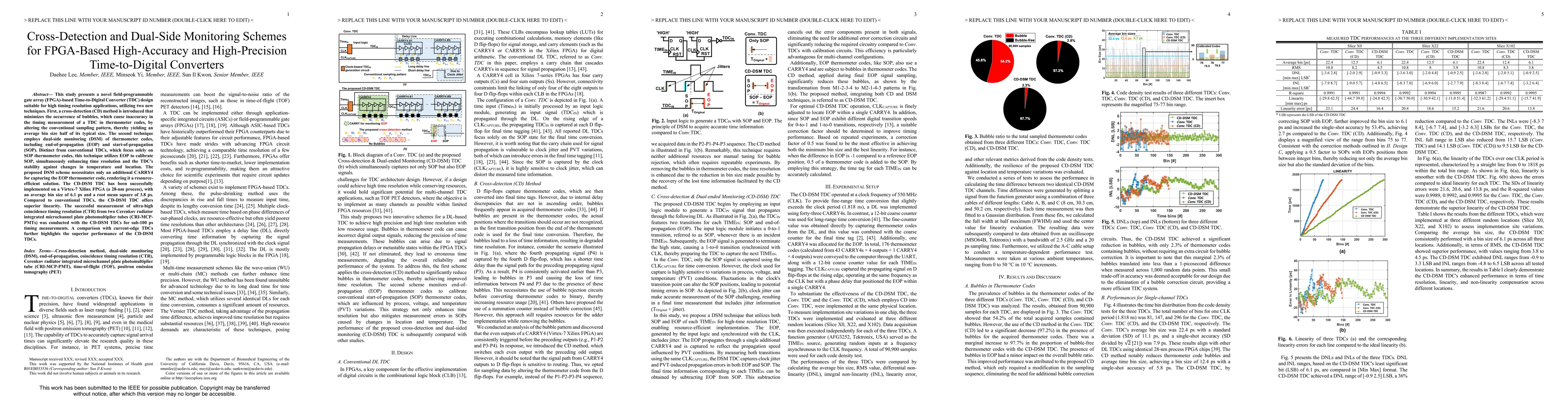 Thumbnail for Cross-Detection and Dual-Side Monitoring Schemes for FPGA-Based
  High-Accuracy and High-Precision Time-to-Digital Converters