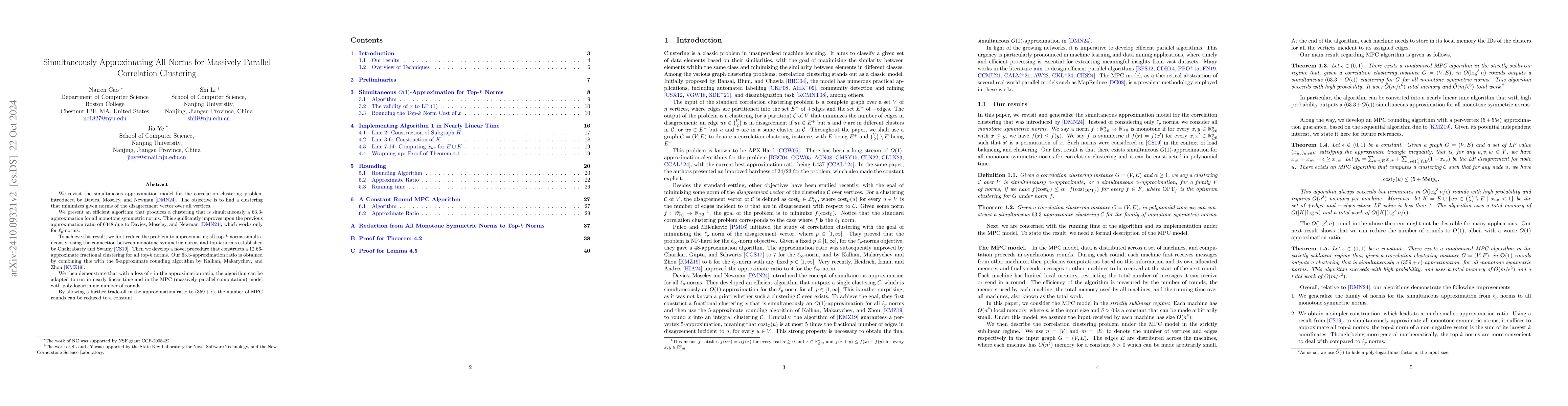 Thumbnail for Simultaneously Approximating All Norms for Massively Parallel
  Correlation Clustering