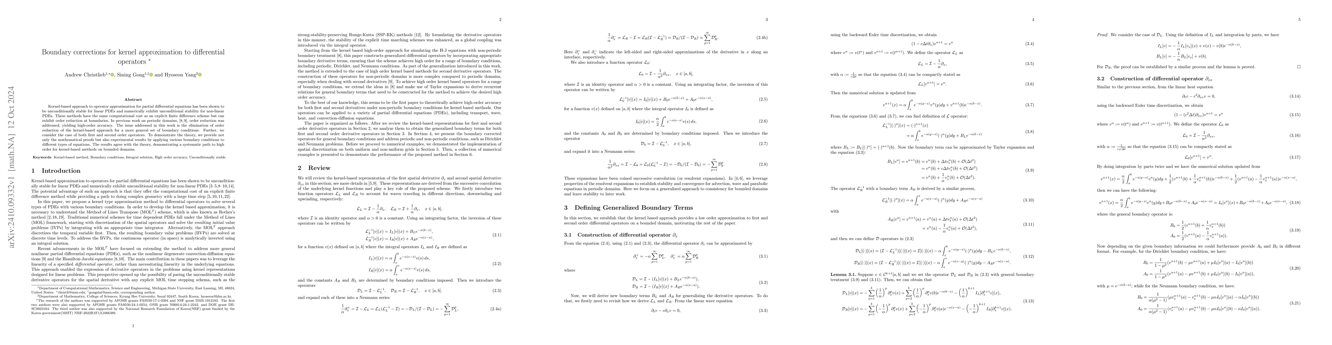 Thumbnail for Boundary corrections for kernel approximation to differential operators