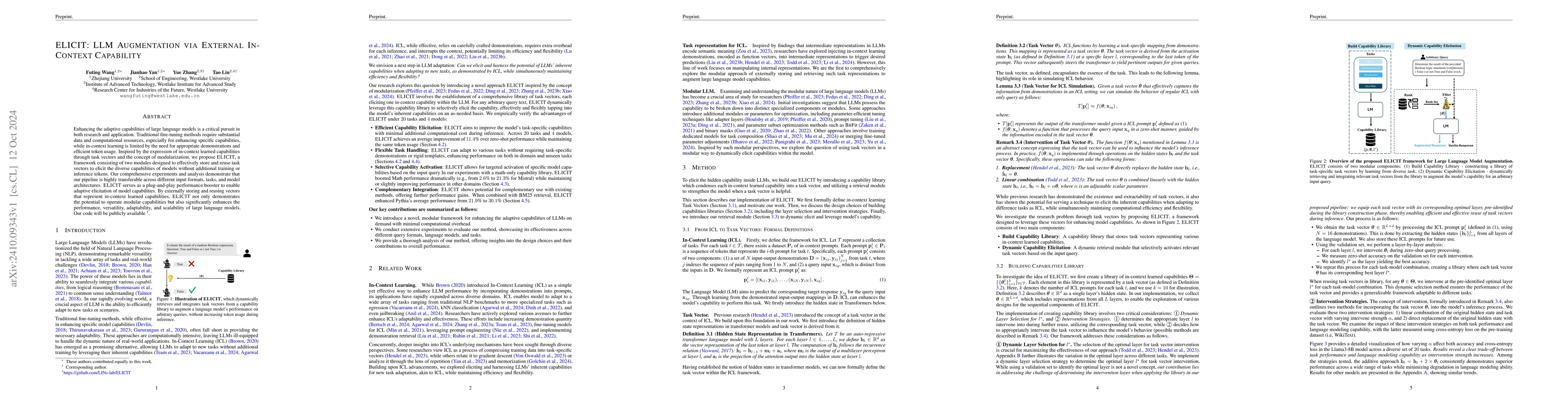 Thumbnail for ELICIT: LLM Augmentation via External In-Context Capability