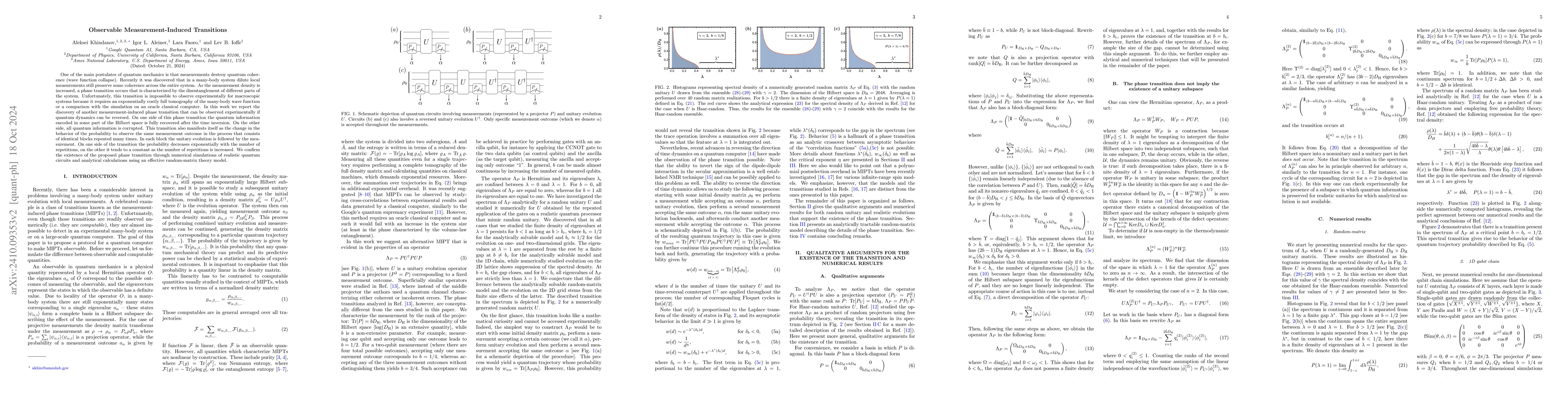 Thumbnail for Observable Measurement-Induced Transitions