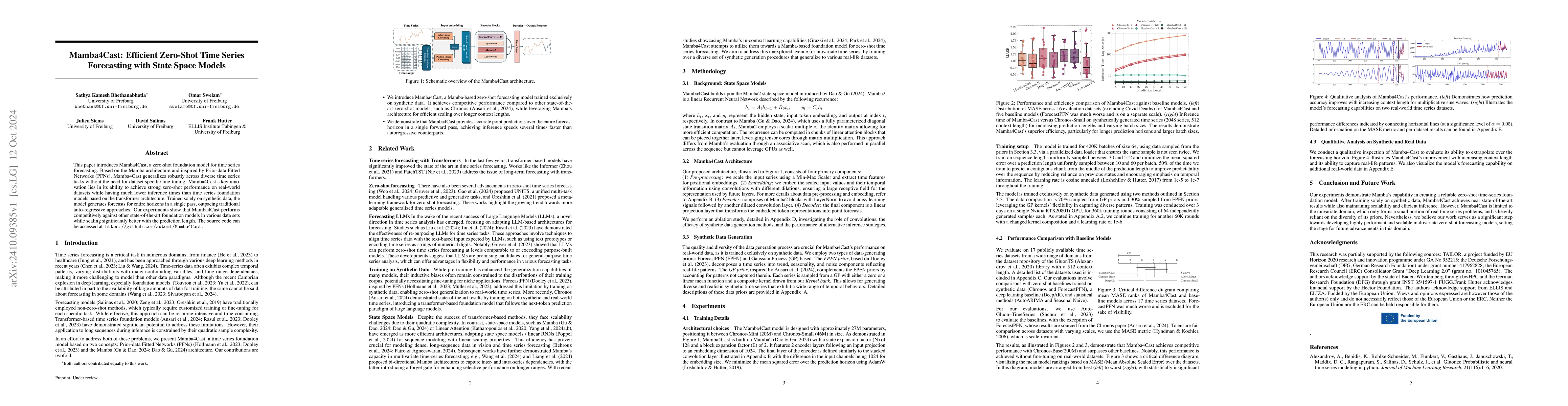 Thumbnail for Mamba4Cast: Efficient Zero-Shot Time Series Forecasting with State Space
  Models
