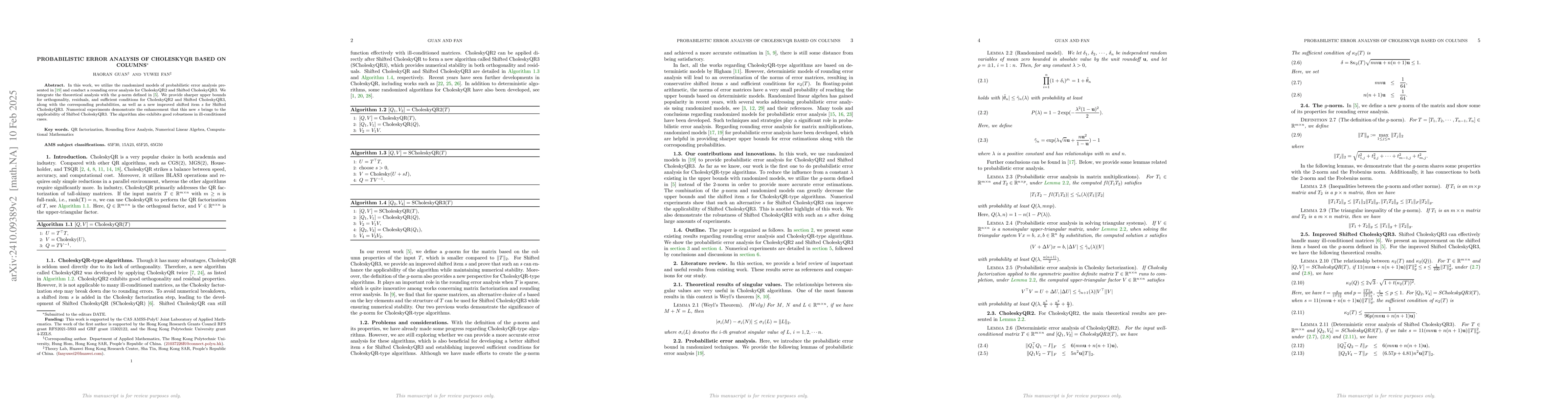 Thumbnail for Probabilistic error analysis of CholeskyQR based on columns