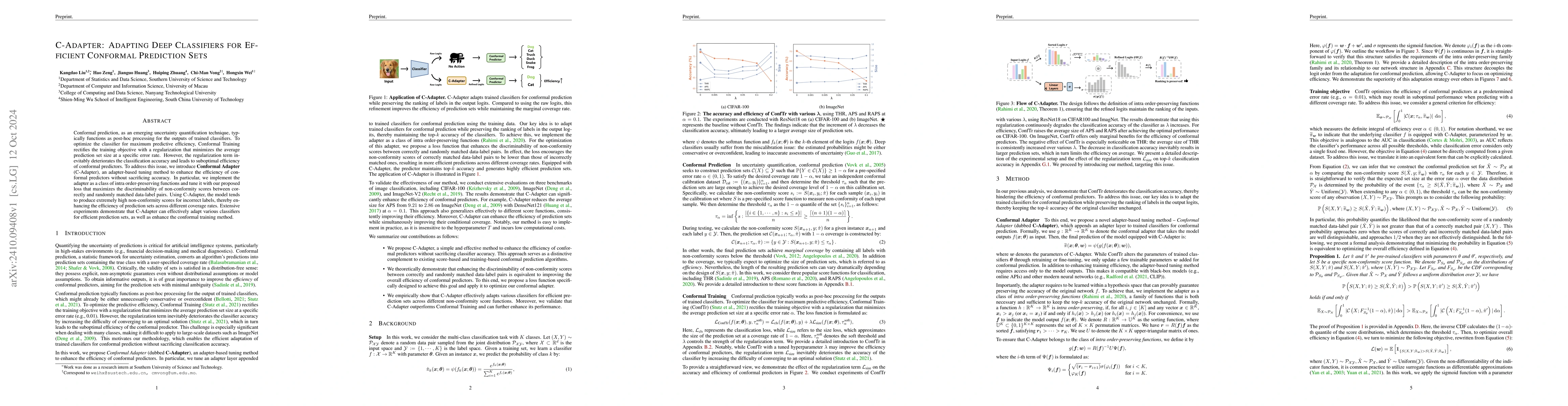 Thumbnail for C-Adapter: Adapting Deep Classifiers for Efficient Conformal Prediction
  Sets