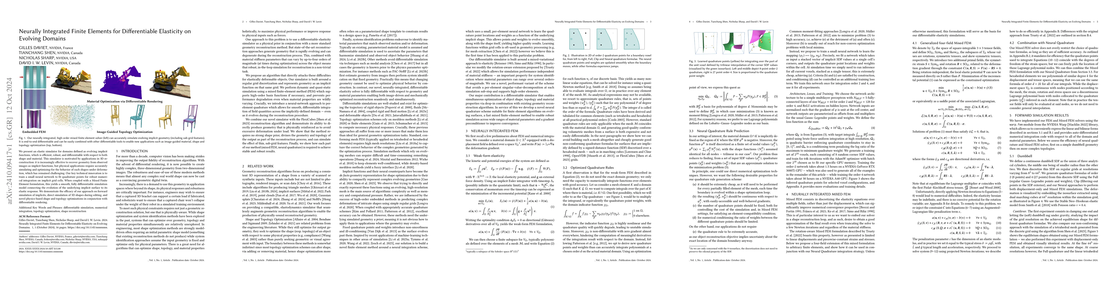 Thumbnail for Neurally Integrated Finite Elements for Differentiable Elasticity on
  Evolving Domains