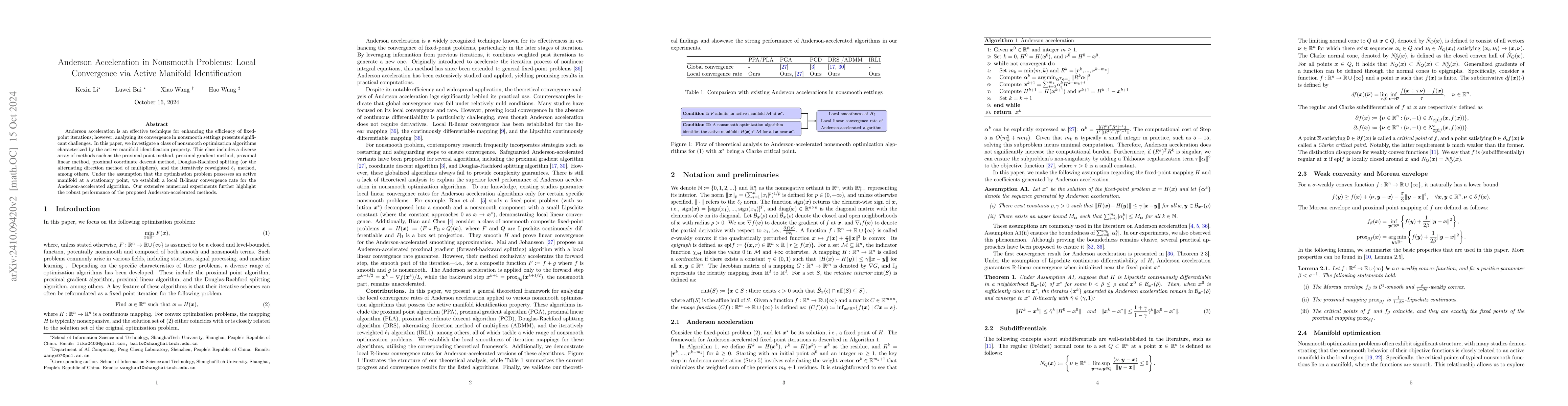 Thumbnail for Anderson Acceleration in Nonsmooth Problems: Local Convergence via
  Active Manifold Identification