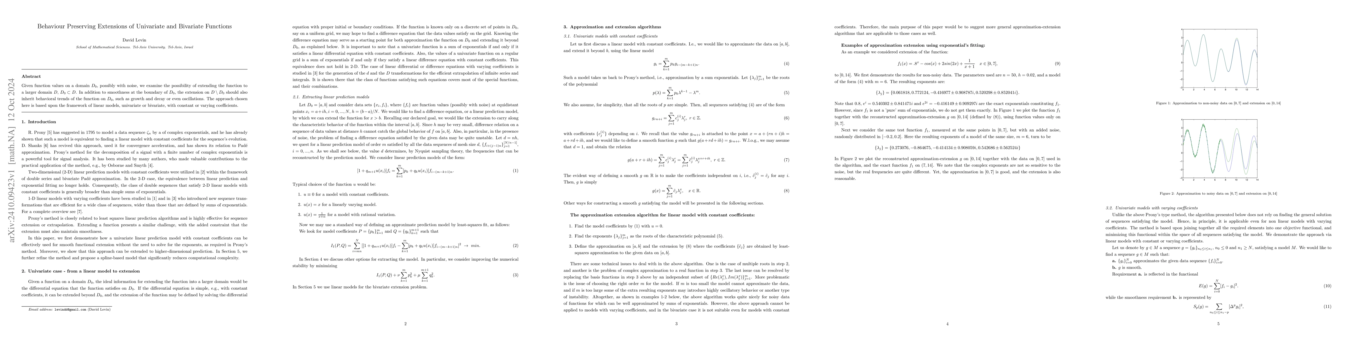 Thumbnail for Behaviour Preserving Extensions of Univariate and Bivariate Functions