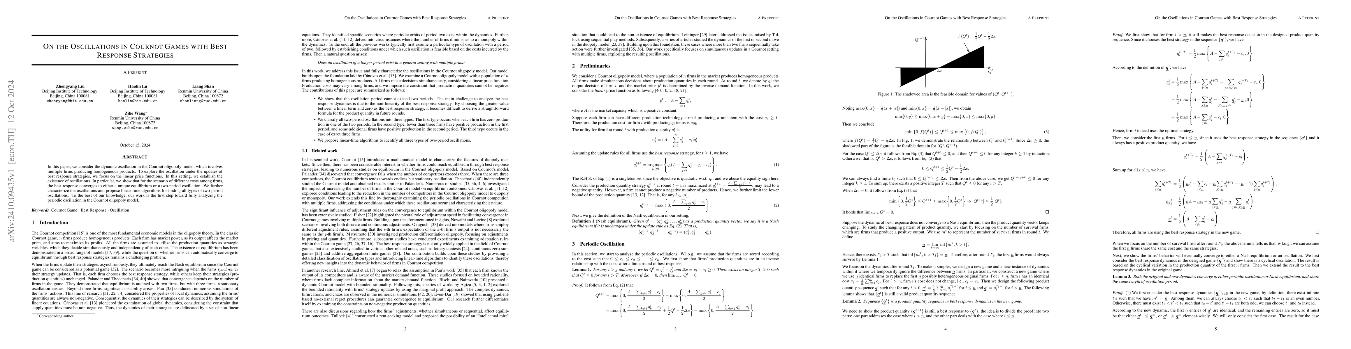 Thumbnail for On the Oscillations in Cournot Games with Best Response Strategies