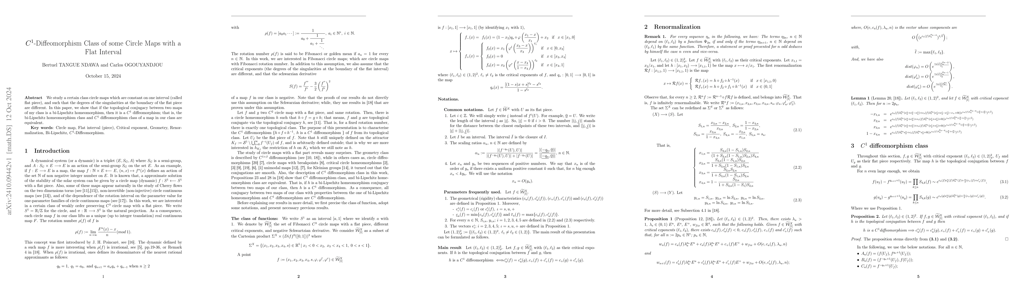 Thumbnail for $C^1$-Diffeomorphism Class of some Circle Maps with a Flat Interval