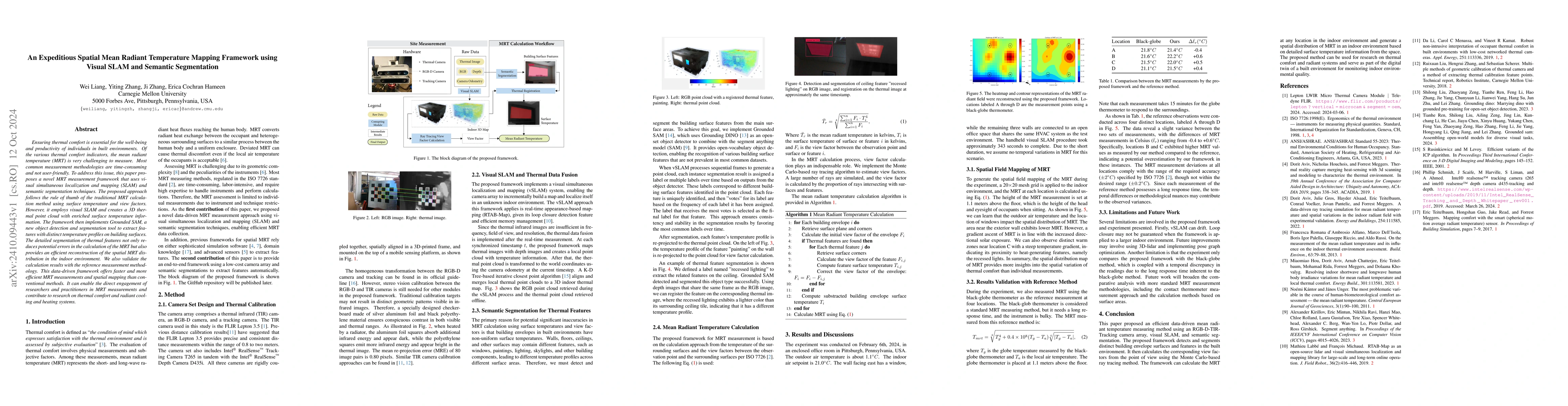 Thumbnail for An Expeditious Spatial Mean Radiant Temperature Mapping Framework using
  Visual SLAM and Semantic Segmentation