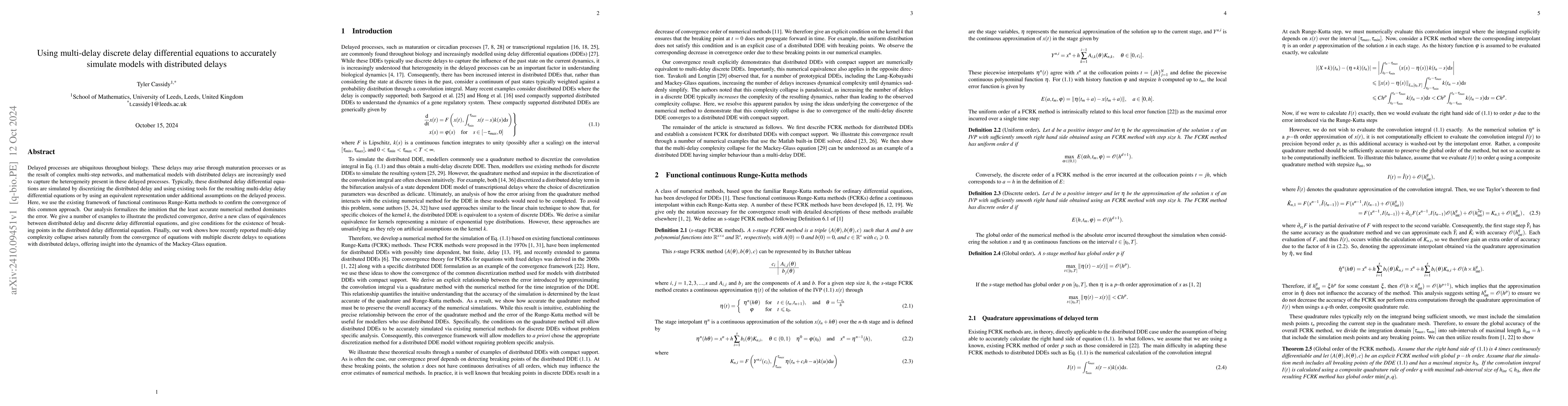 Thumbnail for Using multi-delay discrete delay differential equations to accurately
  simulate models with distributed delays