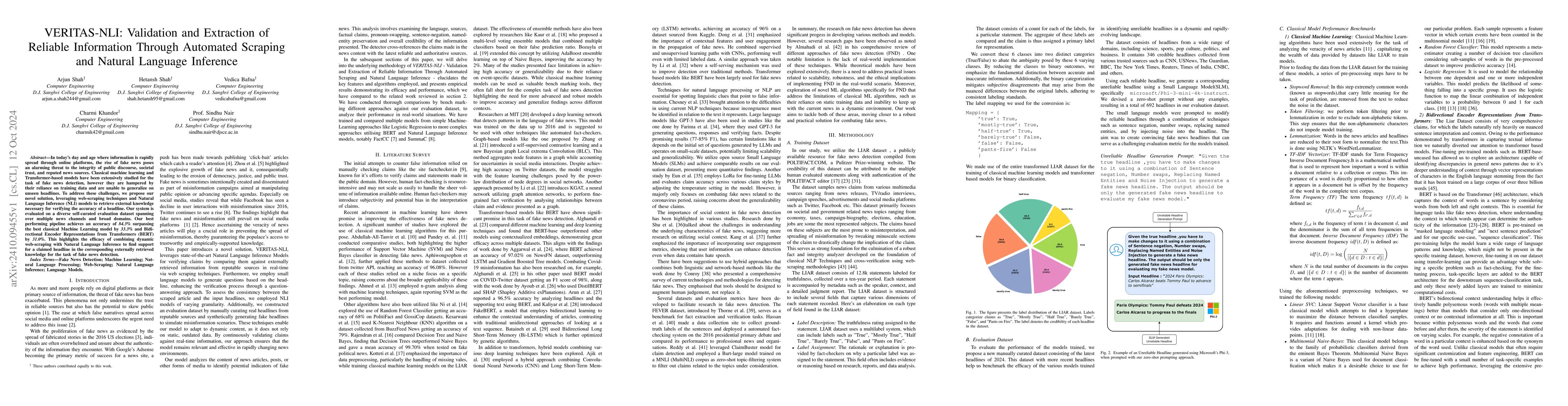 Thumbnail for VERITAS-NLI : Validation and Extraction of Reliable Information Through
  Automated Scraping and Natural Language Inference
