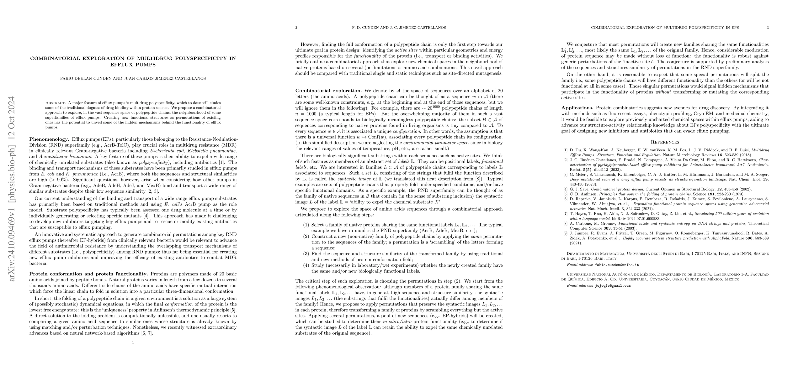 Thumbnail for Combinatorial Exploration of Multidrug Polyspecificity in Efflux Pumps
