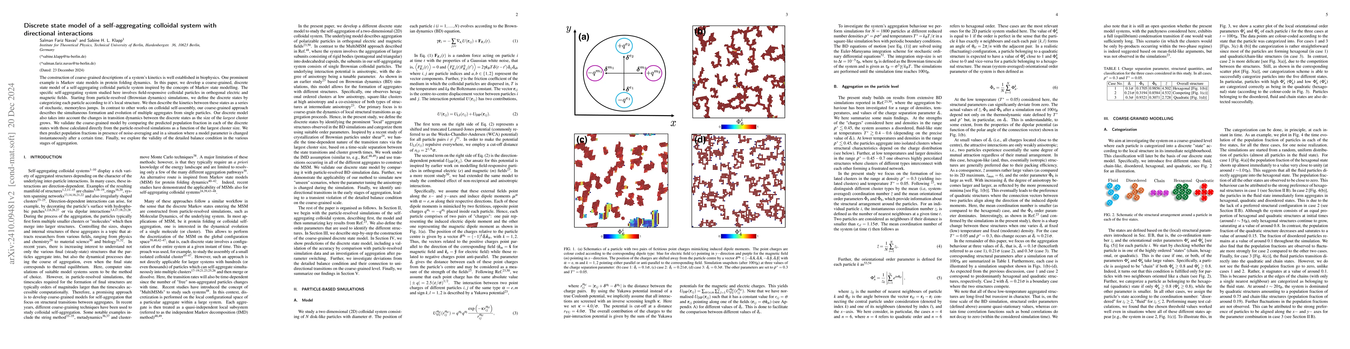 Thumbnail for Discrete state model of a self-aggregating colloidal system with
  directional interactions