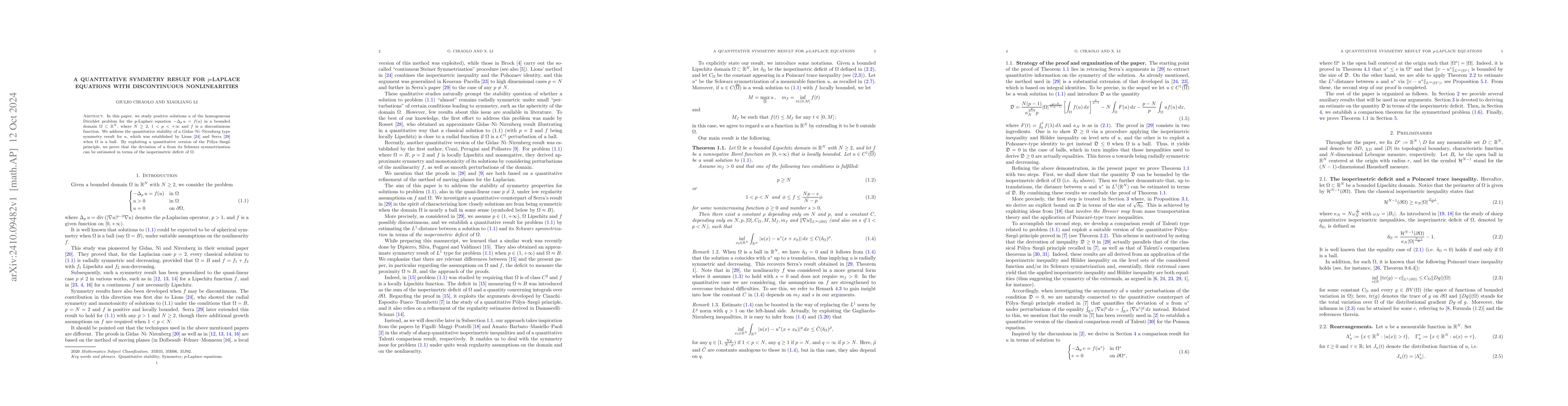Thumbnail for A quantitative symmetry result for $p$-Laplace equations with
  discontinuous nonlinearities